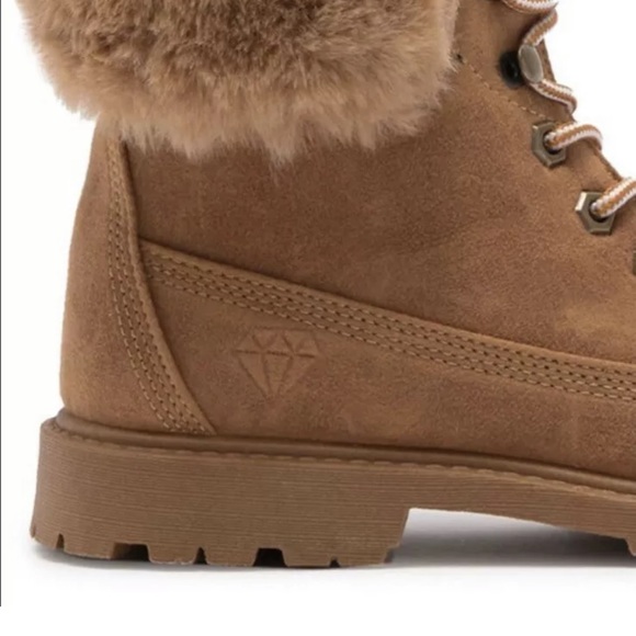 New..! Woman’s Rock & Candy Lamar Combat Boots Size 8M Faux Fur Lace Up Trendy - Picture 4 of 9